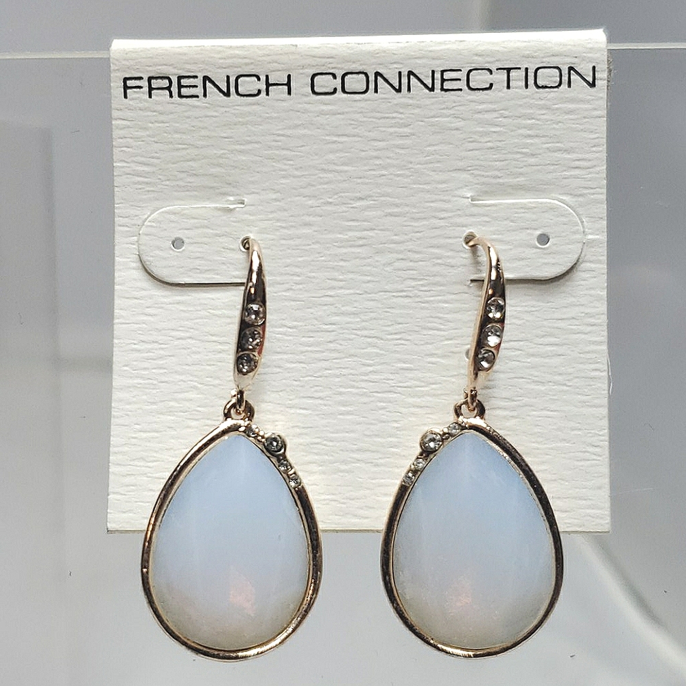 French connection white opal dangle earrings